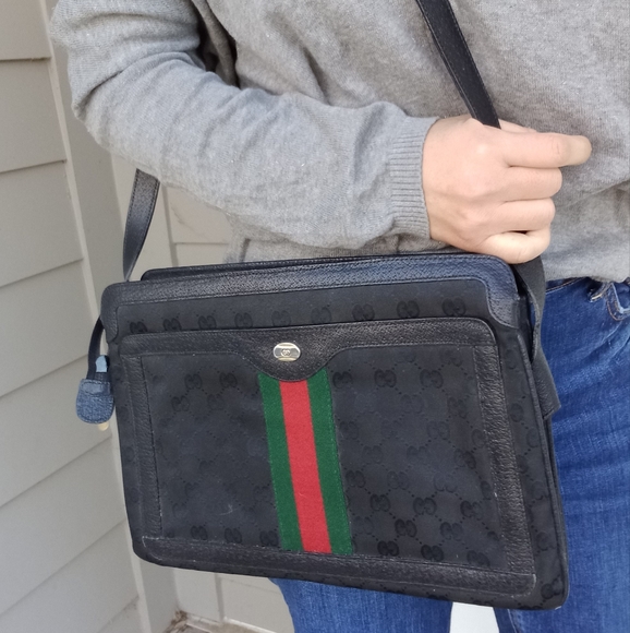 Gucci Handbags - Authentic Vintage Gucci GG Monogram Supreme Sherry Web Ophidia Accordion Bag